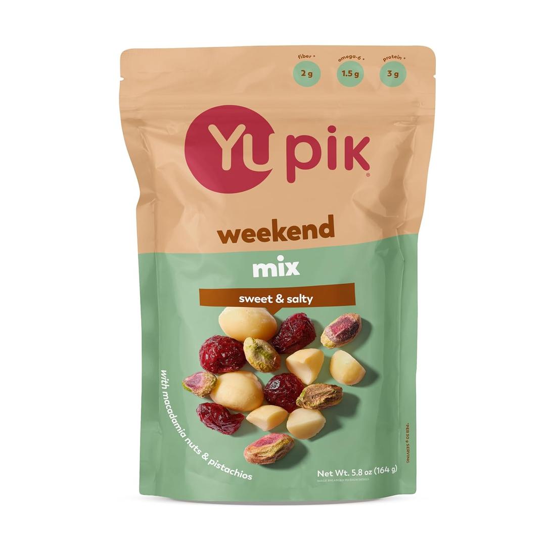 Yupik Weekend Mix, 5.8 Oz Gluten-Free, Kosher, Non-GMO, Guilt-Free Snack, Sweet & Salty Nuts, Pistachios, Macadamia Nuts & Cranberries, Healthy Trail Mix, BB June 03 2026