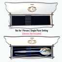 Wooden Cutlery Box  Elegant Spoon & Fork Holder for Dining Table | Single Place Setting Utensil Organizer Case  Available in White, Walnut & Dark Walnut