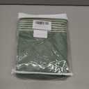 Linen Texture Shower Curtains for Bathroom Sage Green Boho Natural Striped Shower Curtain with Tassel 72W X 84L