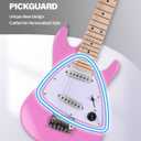 Winzz 30 Inch Kids Electric Guitar Beginner Kit, Junior 1/4 Size Mini Electric Guitar for Children Complete Stater Set with Amp, Gloosy Pink Colour