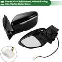 Motoforti Left Driver Side Door Mirror Replacement Side View Mirror Assembly for Nissan Murano 2015-2020 Black Power Mirror Adjustment Manual Folding
