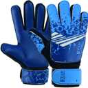 Soccer Goalkeeper Gloves for Kids Boys Children Youth Football Goalie Gloves with Strong Grips (Size 3 suitable for 5 to 6 year old, Blue)
