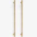 RZDEAL 2pcs Solid Brass Gold Cabinet Pulls, 12-3/5Inch Hole Centers for Kitchen Cupboard Handles Modern Drawer Dresser Pulls Bathroom Brushed Brass Cabinet Pulls Wardrobe Door Handles