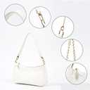 VODIU Clutch Tote Handbags with 2 Removable Straps and Zipper Closure Crossbody Bags Shoulder Purse Handbag for Women (White)