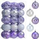 30ct Christmas Ball Ornaments Shatterproof Christmas Hanging Tree Decorative Balls for Party Holiday Wedding Decor Purple Silver, 2.36", 60mm