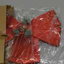 Zeyune 21.6 x 15.7 Inch Large Lighted Christmas Bows Red, Big Red Bow with Light Glitter Sparkly for Christmas Decorations Indoor Outdoor, Xmas Decor for Wreath Fence Stairs Fireplace Front Door