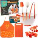 Cooking Essentials Set - 9 Pc. Kit Includes Recipes, Apron, Cutting Board, Mixing Bowl, Measure Cups, Spoons, Homemade Holiday Gifts