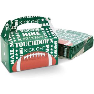 BLUE PANDA 24 Pack Football Gift Box, Unique Party Favor Boxes, Football Gift Bags for Sports Celebrations, Fun and Festive Decorations for Themed Parties and School Events
