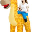 One Casa Inflatable Costume Adult,Blow Up Costumes,Ride On Giraffe Costume,Halloween Costumes for Men Women (Orange)
