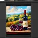 Red Wine Dishwasher Magnet Cover Decorative Magnetic Dishwasher Cover, 21 x 26 inches