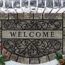 Thick Welcome Mats Outdoor, 24 * 36" Large Front Door Mat Entrance, Durable Welcome Mat for Front Door, Heavy Duty No Slip Rubber Outdoor Mats for Home Entrance