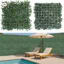 Grass Wall Panels 8 PCS 10"x 10" Artificial Boxwood Panels with 50 Zip Ties, Fake Greenery Backdrop Wall Grass 3 Layer Backdrop Artificial Plant Walls for Outdoor Indoor Garden Fence Backyard