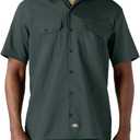 Dickies Men’s Short Sleeve Work Shirt – Durable Twill Button Down Shirts for Men, Lightweight Uniform for Daily Wear