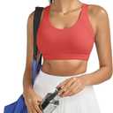 RUNNING GIRL Sports Bras for Women,Seamless Strappy Sports Bra High Support Crisscross Back with Removable Pads (Red, S)