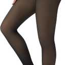 Tyusatu Fleece Lined Tights Leggings Women Black,Fleece Lined Tights Thermal Warm or Winter Skintone Sheer (Medium, Caramel Cloud)