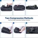 Vacuum Seal Bags For Clothing Travel With Wireless Pump,2PACK Reusable Waterproof Vacuum Compression Bag with 4 Shoulder Strap for Luggage and Suitcase