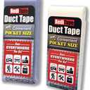 Travel Size Duct Tape Colors 2-Pack (Silver & White) - Pocket Size Flat Mini Roll - for Repairs Outdoors Emergency Crafts - 1.88 inch x 5 Yards per Pack