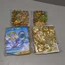 Hungdao 4 Pcs Glitter Inflatable Pool Float Tube Confetti Swim Ring and Glitter Beach Ball Confetti Inflatable Beach Ball for Adult Teens Summer Pool Favor(Gold)