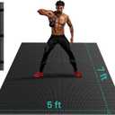 Stepwaver Extra Large Exercise Mat, 7'x5' 8'x6' 10'x6' (8mm) Extra Thick Workout Mats for Home Gym Flooring, Non-Slip, Ultra Durable, High-Density Gym Mat for Cardio,Yoga, Jump Rope, MMA, Weights