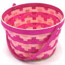 3 Pcs Holiday Home Easter 8.5” Two Tone Bamboo Basket - Pink