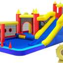 Bounce House,Inflatable Bouncer with Air Blower for Kids 3-10,Outdoor and Indoor Jumping Castle with Long Slide,Trampoline,Obstacles,Climbing Wall,Ball Pit/Water Pool