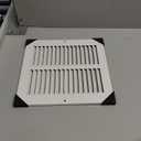 HVAC Premium 8'' x 8'' [Duct Opening] Flat Stamped Steel Return Air Grille - Sidewall and Ceiling - HVAC Vent Duct Cover - White [Outer Dimensions: 9.75''w X 9.75''h]