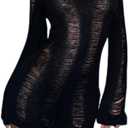 Long Sleeve Dress for Women Sexy Y2k Dress Bodycon Dresses for Women Sexy Dresses for Women (Large, Black)