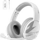 acer Wireless Gaming Headset, PS5 Headset with 2.4GHz for Ps5, Ps4, PC, Switch, Bluetooth 5.3 + 100Hrs Gaming Headphones with Noise Canceling Mic for Laptop, Mobile, Mac, 50mm Drivers (White)