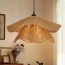 Littleglovo 23.6" Large Rustic Pendant Light, Boho Jute Rope Hand Woven Hanging Lighting Fixture, Wicker Coastal Farmhouse Chandelier for Kitchen Island Dining Room Bedroom Living Room Entryway Foyer