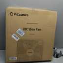 PELONIS 20 Inch Box Fan 3 Speeds, Window Fans, Floor or Tabletop, 25ft/s, Superior Air Throw (2295 CFM), Lightweight, 5 Blades, Fans for Bedroom, Office, Living Room, Garage