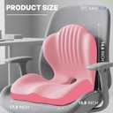 Ergonomic Seat Cushion, Office Chair Seat Cushions with L-Shaped Integrated Design, Memory Foam Orthopedic Cushion with Coccyx Hollow, Lumbar Support & Tailbone Pain Relief for Long Sitting (Pink)
