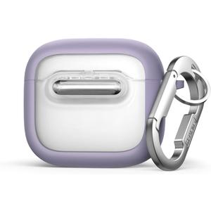 SURITCH Magnetic Cases for AirPods 4 Earbuds, Compatible with MagSafe, Shockproof Cases for AirPods 4th Generation, Rugged Protective Cover with Secure Lock & Carabiner & Cleaning Kit, Purple