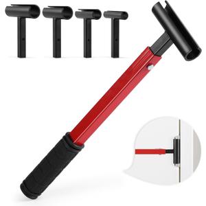 Tesony Door Hinge Adjustment Tool, 4 in 1 Hinges Adjustment Tool with Rubber Handle, Durable Heavy Duty Stainless Steel Wrench, Hinge Gap Adjusting Wrench for Residential & Commercial