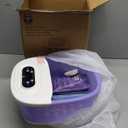 Foot Spa Bath Massager with Heat Bubbles and Vibration Massage and Jets, 16 OZ Calming Lavender Foot Soak Epsom Salt, Miwhale Foot Soaker With Red Light, 22 Massage Rollers, Adjustable Temp -Purple