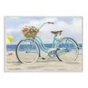 Stupell Industries Peaceful Blue Bike Beach Sky Nautical Painting, Designed by James Wiens Wall Art, 11 x 14, Grey Framed