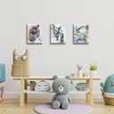 Nursery Wall Art: Framed Baby Animal & Mom Watercolor Prints (6pcs, 8"x10")