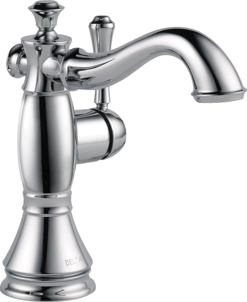 Delta Faucet Cassidy Single Hole Bathroom Faucet, Single Handle Bathroom Faucet Chrome, Bathroom Sink Faucet, Metal Drain Assembly, Chrome 597LF-MPU