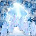 Novabright 6 Pcs Winter Icicle Style Standees Standup Cutout Winter Wonderland Party Decorations Backdrop Photo Props for Snowy Birthday Party Baby Shower Classroom Decor