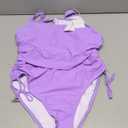 Pink Queen 2 Piece Bikini Set for Women Raceback Tank Top Ruched Drawstring High Cut Swimsuit Bathing Suit Purple XL