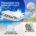DFXSZ Brown Blue Flower Pillow Covers 20x20 Inch Set of 2 Summer Outdoor Waterproof Decor for Home Patio Funiture Garden Living Room Modern Art Floral Polyester Square Cushion Cover 01F20
