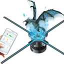 Missyou 3DHologramFan,80CM 3DHologramFan Projector with 928 PCS HD LED Beads -Holographic Video Advertising for Business Signs,Christmas,Halloween 31.5"( APP+Bluetooth+Remote+WIFI)