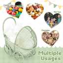 Threehoney 12 Pcs Baby Shower Mini Carriage Decoration Greenery Color Metal Wired Fillable Candy Stroller Baby Shower Table Centerpiece for Guest Gender Reveal Wedding Party Favor Gift