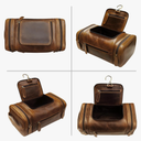 ELIZO Genuine Leather Toiletry Bag for Men Mens Toiletry Bags for Traveling Waterproof Hanging Leather Dopp Kit w/Hook Extra largeToiletry Bag Travel Organizer for Toiletries