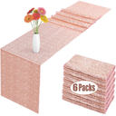 6 Pack Sequin Table Runner Rose Gold  Glitter Rose Gold Table Runner for Rectangle Table for Birthday, Wedding, Banquet, Holiday Party Decorations & Baby Shower