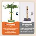 53" Extra Tall Cat Scratching Post for Large Cats, Heavy Duty Vertical Scratcher with Natural Sisal Rope, Stable Climbing Pole with Hanging Ball for Full Body Stretching