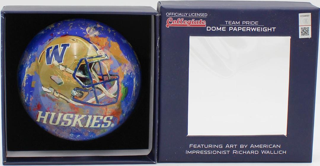 Officially licenced washington huskies glass dome paperweight 4