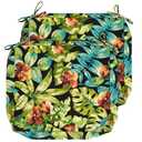 IN4 Care Patio Cushion Covers with Ties, 1 Pack, Outdoor Water Resistant Deep Seat Chair Cushion Slipcover 24x24x4 Inch for Garden Couch Sofa (Replacement Cover Only)-Tropical Green Leaves