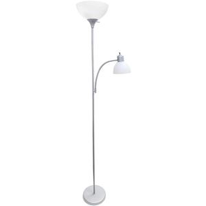 Simple Designs LF2000-SLV Mother-Daughter Floor Lamp with Reading Light, Silver (Single Pack)