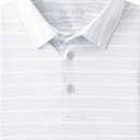 M MAELREG Golf Shirts for Men Short Sleeve Dry Fit Casual Striped Performance Moisture Wicking Collared Men's Polo Shirts (Lavender/White Stripe)