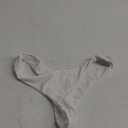 SherryDC Women's Sexy Cheeky Thong Brazilian Cut Low Rise High Leg Bikini Bottom (Medium, White)